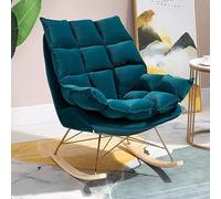HADECOLL Sillón mecedor tapizado con Asiento Acolchado, Moderno sillón reclinable para balcón, para Adultos (Verde Oscuro)