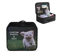 hadefa Bolsa de almacenamiento de medicamentos personalizada, bolsa organizadora de botellas de píldoras con cremallera, almacenamiento para el hogar y maleta de viaje para hombres y mujeres, Black