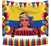 Hades Decoraciones de fiesta colombiana - Decoraciones de fiesta temática colombiana - Decoración de fiesta temática de Colombia - Decoración para fiesta de Colombia - Suministros de fiesta colombiana