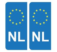 HADEXIA Pegatinas para placa de matrícula PL País Bajo Unión Europea, EU EU