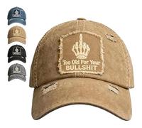 Hadghdf Gorra Bordada Demasiado Viejo para Tus Mentiras, Gorra Casual Unisex con Correa Ajustable, Gorras Divertidas, para Hombres y Mujeres, Gorra Vintage de papá con Dedo Medio (Khaki)