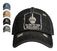 Hadghdf Gorra Bordada Demasiado Viejo para Tus Mentiras, Gorra Casual Unisex con Correa Ajustable, Gorras Divertidas, para Hombres y Mujeres, Gorra Vintage de papá con Dedo Medio (Black)