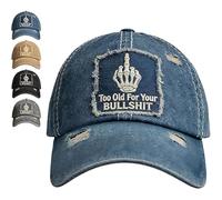 Hadghdf Gorra Bordada Demasiado Viejo para Tus Mentiras, Gorra Casual Unisex con Correa Ajustable, Gorras Divertidas, para Hombres y Mujeres, Gorra Vintage de papá con Dedo Medio (Blue)