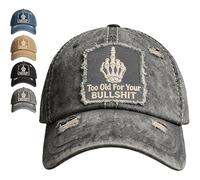 Hadghdf Gorra Bordada Demasiado Viejo para Tus Mentiras, Gorra Casual Unisex con Correa Ajustable, Gorras Divertidas, para Hombres y Mujeres, Gorra Vintage de papá con Dedo Medio (Grey)