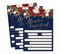 Hadley Designs 50 invitaciones florales, despedida de soltera o baby shower, invitación de cumpleaños, invitación de ensayo de boda, compromiso de otoño, despedida de soltera, aniversario