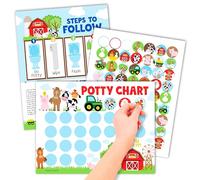 Hadley Designs Gráfico de calcomanías de animales de granja para niños pequeños, tabla de calcomanías de entrenamiento para orinal para niñas, tabla de orinal para niños con calcomanías