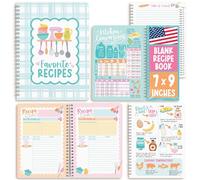 Hadley Designs Libro de recetas en blanco para escribir en tus propias recetas. Cuaderno de recetas en espiral, diario en blanco, haz tu propio libro de cocina, cuadernos de recetas para escribir