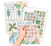 Hadley Designs Tabla de entrenamiento para ir al baño para niños con divertidas calcomanías de recompensa, 10 tablas de orinal para niñas pequeñas, 8.5 x 11 pulgadas, tabla de calcomanías de