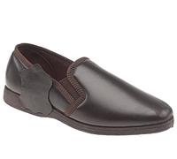 Hadley - Zapatillas de ir por casa de hombre de piel negras MS414A, color Marrón, talla 40 EU