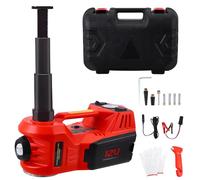 Haedswer Gato Electrico para Coche 5T, 12 V Gato Hidráulico para Coche, 15-45 cm de Alcance de Elevación, con Bomba Inflable y luz LED, 4 en 1 para Auto/SUV/Camión, Cambio de Neumáticos