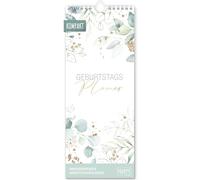 Häfft® calendario de cumpleaños de pared perpetuo "Pan de oro" 12 x 30 cm, sin fecha independiente del año - sostenible y respetuoso con el clima