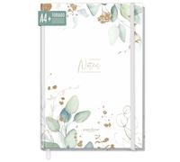 Häfft paper&you® - Cuaderno con rayas (A4+ con goma elástica, 156 páginas 78 hojas | Cuaderno rayado, Bullet Journal, cuaderno de bocetos, diario | Sostenible y respetuoso con el clima