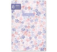 Häfft paper&you® cuaderno de notas A6+ con líneas y banda elástica [Cute Blossoms] con 156 páginas, 78 hojas - diario - sostenible & respetuoso con el clima