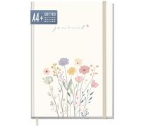 Häfft =paper&you® Dotted Journal A4+ con banda elástica Flower Joy 156 páginas, cuaderno de notas con puntos, diario - sostenible & respetuoso con el clima