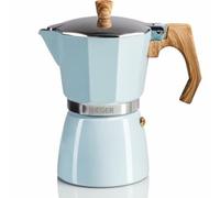 Haeger Cafetera italiana MOKA Pot CP-06A.011A Aluminio azul Baquelita 6 tazas