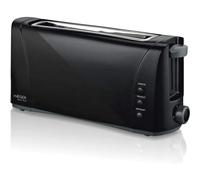 HAEGER Dark Sun - Tostadora Multifunción con 1000W - Ranura Extra Larga, Control de Tostado - 6 Posiciones, 3 Funciones: recalentar, descongelar y cancelar, Impulso Extra para pequeñas rebanadas