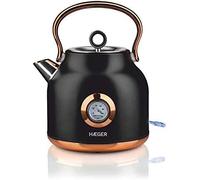 Haeger ek-22b.024a tetera eléctrica 1,7 l 2200 w negro, oro
