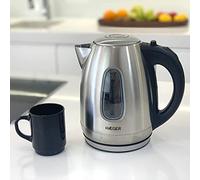 Haeger ek-22s.027a tetera eléctrica 1,7 l 2200 w negro, acero inoxida