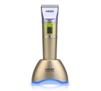 HAEGER EXPERT TRIM - Cortapelos Profesional, Recargable, con o sin cables, 2 velocidades, Base con luz LED azul, posición de carga giratoria 360º, batería de litio de alta capacidad y rendimiento