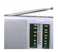 HAEGER Goal - Radio portatil Am/FM con Antena telescópica con 32 cm, Correa para la muñeca, conexión de Entrada para Auriculares