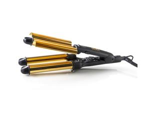 Haeger Golden Curls Rizador de Pelo Cerámica 3 Cilindros 45W Negro/Oro