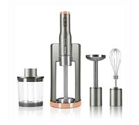 Haeger HB-80C.024A Batidora de Mano Super Set con 800W de Potencia, Picadora, Batidora de Mano, Pasapurés y Batidora Amasadora, con Base de Almacenamiento y Hoja de Titanio 5 cm
