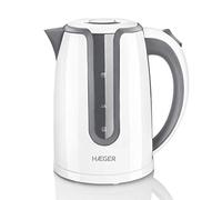 Haeger – Tetera eléctrica EK-22G.019A 1,7 L 2200 W Resistencia INOX Apagado automático Gris/Blanco