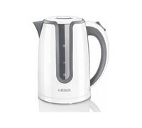HAEGER HOT GREY - Hervidor electrico con 2200W de potencia, capacidad de 1,7L - base giratoria de 360º, resistencia oculta en INOX, protección contra ebullición en seco, apagado automático