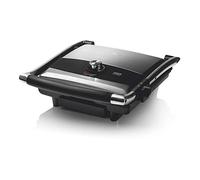 HAEGER New BISTRÔ - Parrilla con 2000W - Controlador de la Temperatura Variable, Bandeja de Goteo y Utensilios de Limpieza, Luces indicadora de Encendido y Listo, Placas antiadherentes Desmontables