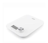 HAEGER NOBATT - Báscula de Cocina sin Pilas, Máx. 5 Kgs, Tecnología sin batería: Botón giratorio para generar energía, función de tara, indicador de batería baja y de sobrepeso