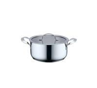 Haeger Olla de acero inoxidable PA-18H.001A 18 cm con tapa Beige y gris