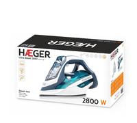 HAEGER Ultra Steam 2800 - Plancha de Vapor de 2800W, Base en cerámica, con Sistemas Anti-Goteo, antical y de Auto-Limpieza.