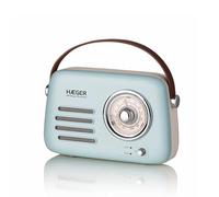 HAEGER Radio FM Vintage Heritage Bluetooth - 12 Horas de duración, Am/FM, USB, AUX, Bluetooh