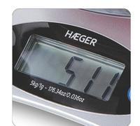 Haeger Báscula de Cocina Santini KS-05B.002B Digital Acero Inoxidable Rectangular con Bol 5 kg