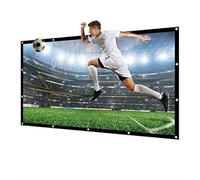 HAEKEBC Pantalla De Proyección Grande De 100 A 300 Pulgadas, Pantalla De Proyección Plegable, Pantalla De Películas para Juegos De Pelota Al Aire Libre, Portátil, 16:9, Tela Antiarrugas Montada En La