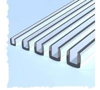 HAEKEBC Tiras De Sellado Transparentes En Forma De U 3m para Mesas De Vidrio, Tiras Protectoras De Bordes Borde De Canal De Chapa De Bandas De Borde De Vidrio para Gabinete De Vidrio Templado(8-9mm)