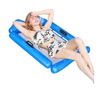 Hängematte Wasser - Aufblasbare Pool Hängematte Schwimminsel PVC 90kg 670g | Wasserhängematte 78x110cm Sonnenliege Liegestuhl Gelb Blau Familie | Urlaub See Party Meer Fluss Garten Entspannung