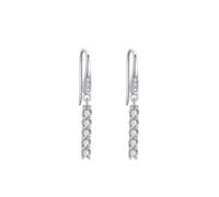 Hängende Ohrringe Silber, Ohrringe Hochzeit Braut Geometrisch mit Zirkonia 925 Silber