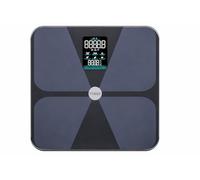 Haepi - Báscula de mano conectada Bluetooth - Análisis de 15 datos (BMI, grasa, hueso, músculo, agua) - Garantía de 15 años - Negro - Cristal - Digital - 180 kg - Impedancia conectada