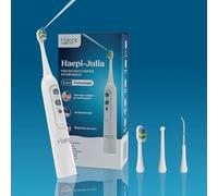 Haepi Julia - Cepillo de dientes eléctrico sónico 3 en 1 | Cepillado + Jet interdental + Descalcificación | 48.000 vibraciones/min | Recargable USB | Para encías sensibles y portadores de aparatos