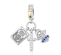 HAEPIAR Bible & Angel & Cross Charms 925 Plata de Ley para Pulsera Collar Dije Colgante Regalos para Mujeres