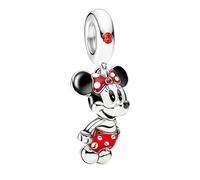 HAEPIAR S925 Sterling Charm for Bracelet Charm Necklace Dangle Mouse Happy Lady for Women Girls Birthday Gifts