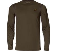 Härkila Forest Hunter L/S - Camiseta de manga larga para hombre, transpirable y de secado rápido, capa base para exteriores, color verde y marrón, Verde cazado/marrón sombra, XXL