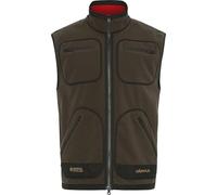 Härkila Kamko Chaleco de forro polar rojo y marrón - Chaleco de caza reversible con membrana Gore-Tex Infinium (TM) Windstopper® - Chaleco de caza a presión - Chaleco reversible, talla: L, marrón, L