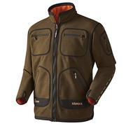 Härkila Kamko - Chaqueta de forro polar con membrana Gore Windstopper®, color marrón y rojo