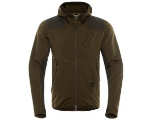 Härkila Sudadera con capucha de forro polar Deer Stalker, verde sauce/marrón sombra talla XL