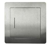 Haeusler-Shop - Tapa de inspección (acero inoxidable cepillado, con marco de montaje NDE (300 x 300 mm)