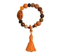 HAEUYA Pulseras de cuentas, cuentas de oración, cinco elementos, oro Bodhi, madera, agua, fuego, tierra, 18 semillas, pulsera de cuentas de Buda con múltiples tesoros, joyería artística(Soil)