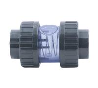 HAF® 1 válvula antirretorno de PVC transparente con 2 manguitos adhesivos de 63 mm, cargada por muelle, válvula de retención cónica de PVCU gris para todas las tuberías. Calidad: fabricada en Europa