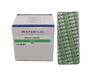 HAF® 500 pastillas de prueba DPD No1 Rapid para probadores a granel - Determinación química precisa del valor de cloro libre y bromo - Calidad: fabricado en Alemania - Cantidad: 50 blísteres de 10